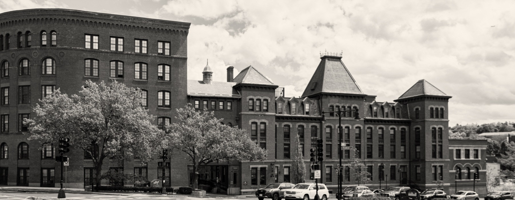Black and white exterior photo